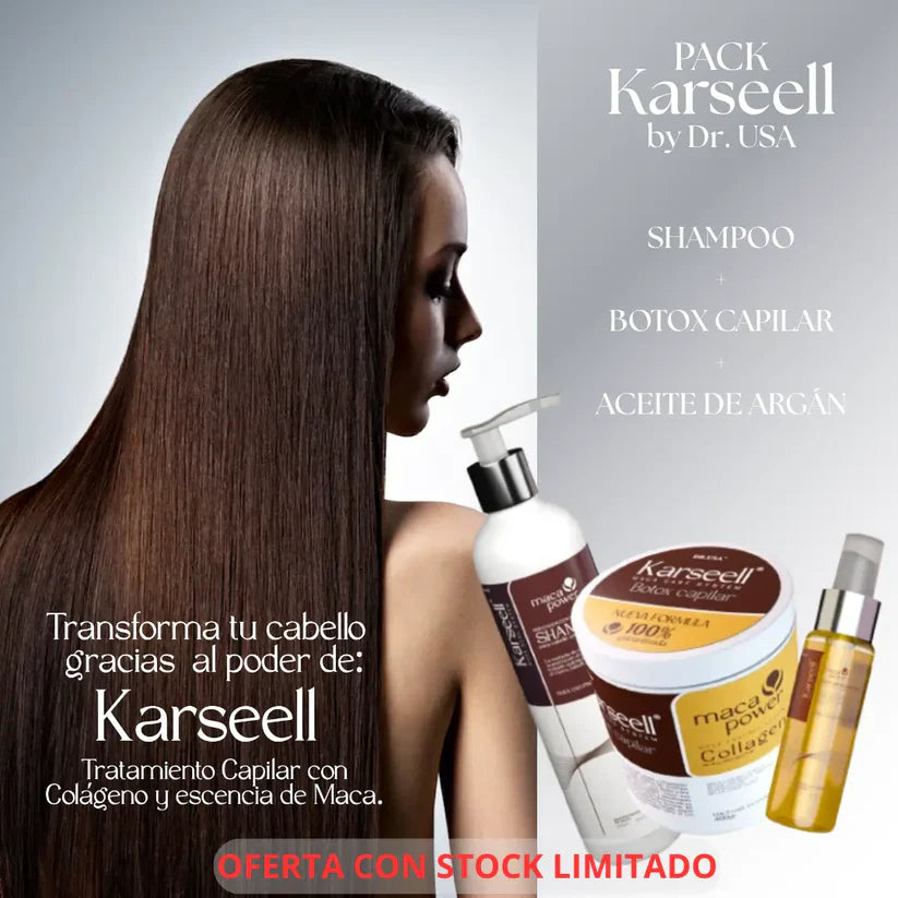 Botox Capilar + Champú Hidratante Profesional + Aceite de Argán 🌿 🧴 Karseell by Dr. USA