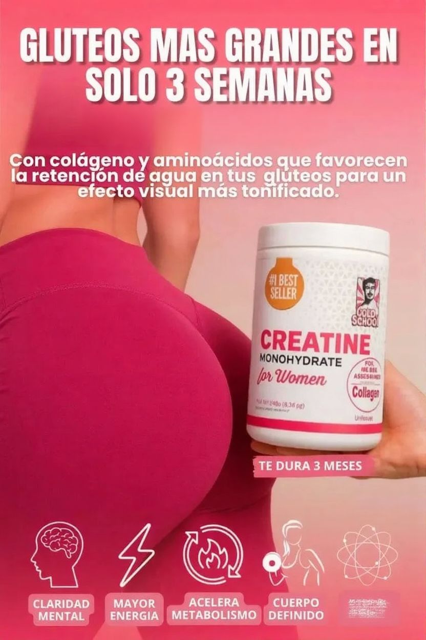 💖 Old School Labs Creatina Monohidratada para Mujeres – 240 g